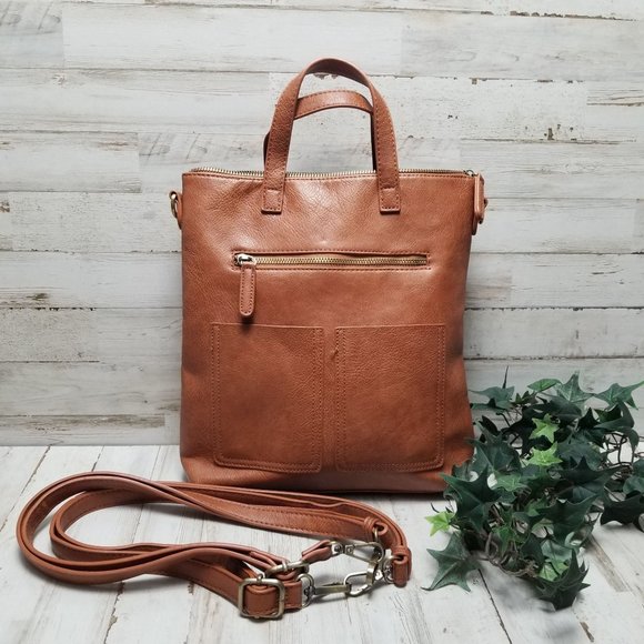 Antik Kraft Bags Antik Kraft Brown Backpack Crossbody Handle Carry